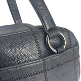 Chanel Navy Chocolate Bar Square Quilt LAX Bowler Bag 2004