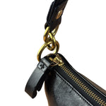 Coach Black Poppy Liquid Gloss Leather Storypatch Hobo Bag