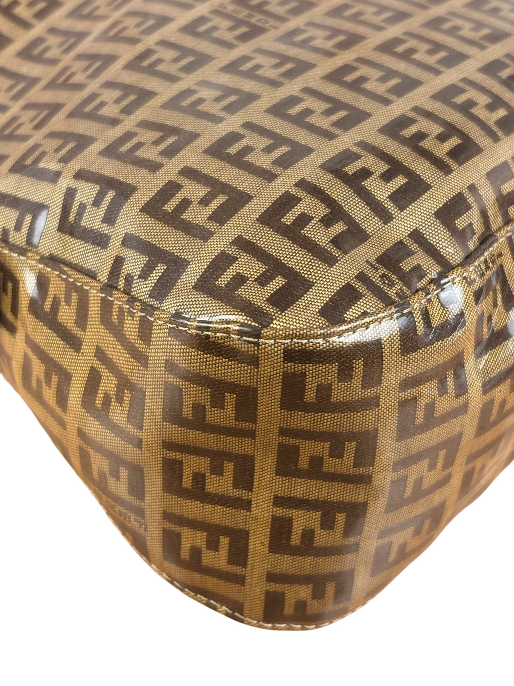 Fendi Vintage FF Canvas PVC Baguette