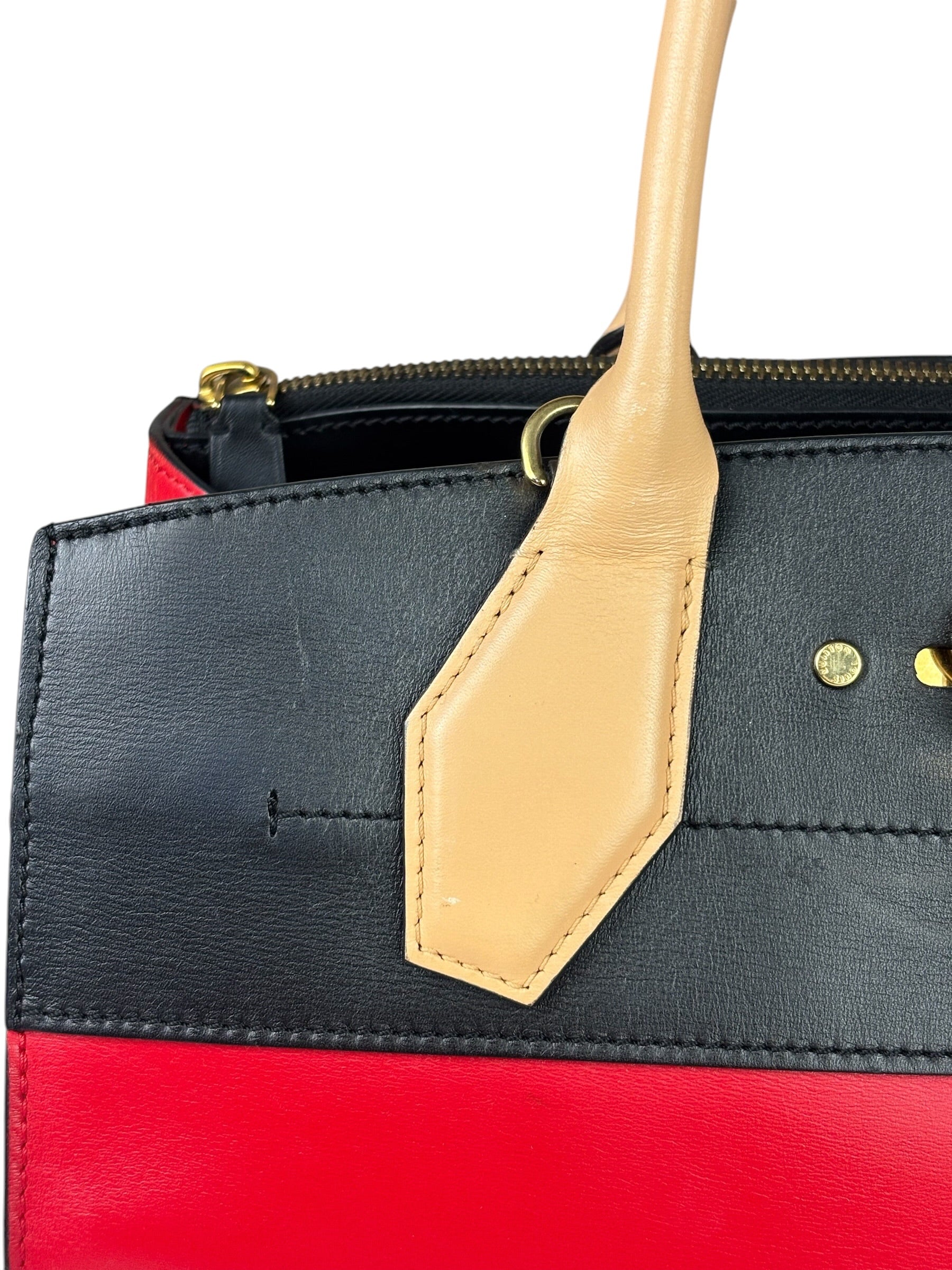 Louis Vuitton Red Leather City Steamer Handbag MM