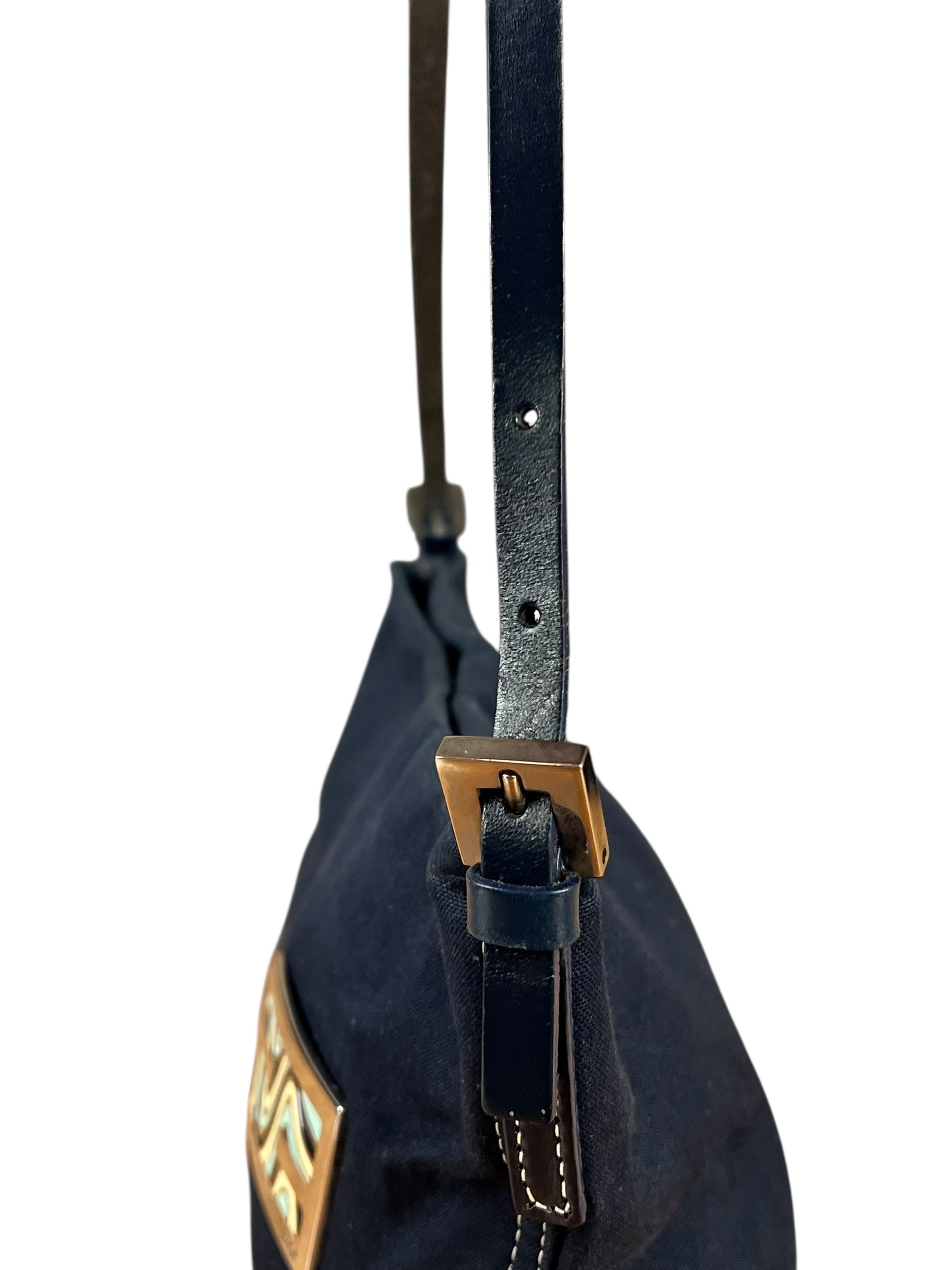 Fendi Vintage Navy Wave Buckle Pochette