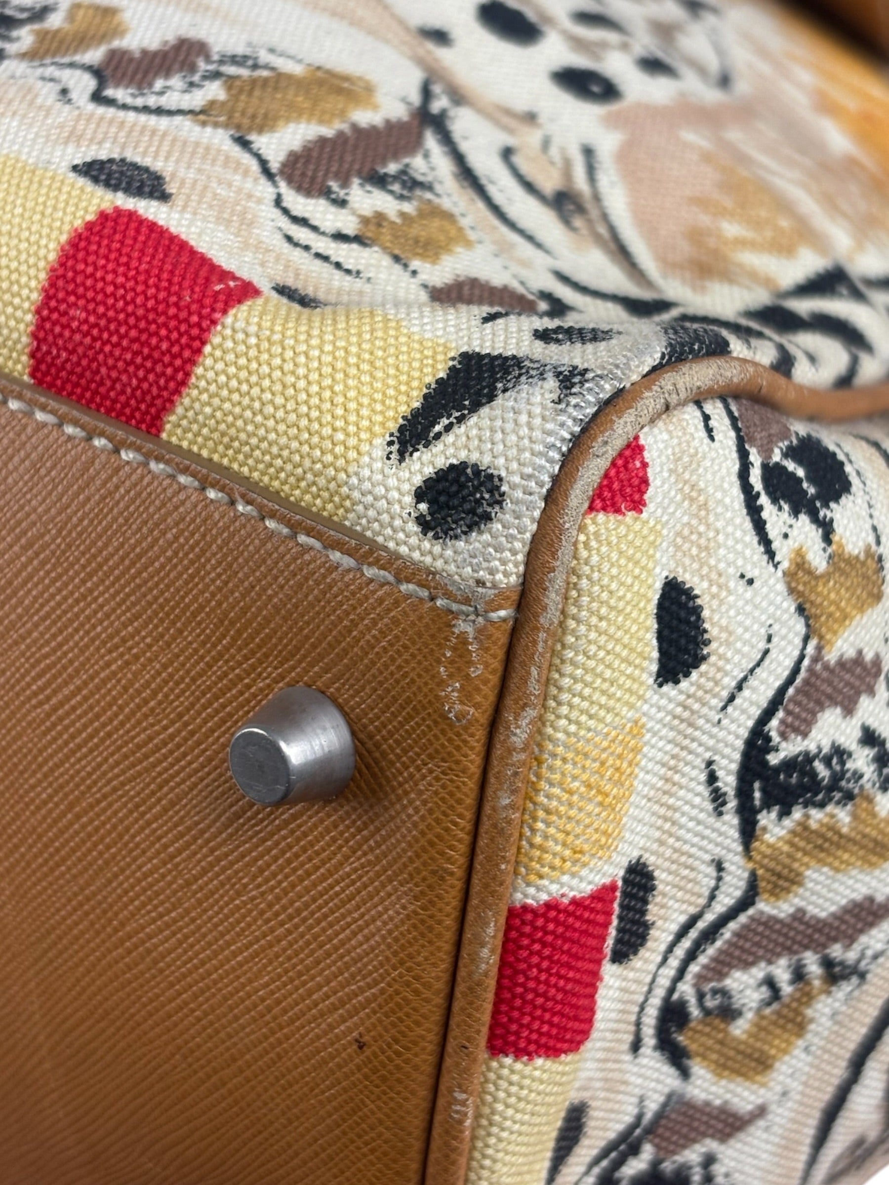 Prada Vintage Limited Edition Venetian Scene Canvas Tote Bag