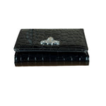Vivienne Westwood Black Patent Croc Embossed Compact Wallet