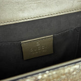 Gucci Gold Metallic Padlock Small Chain Shoulder Bag