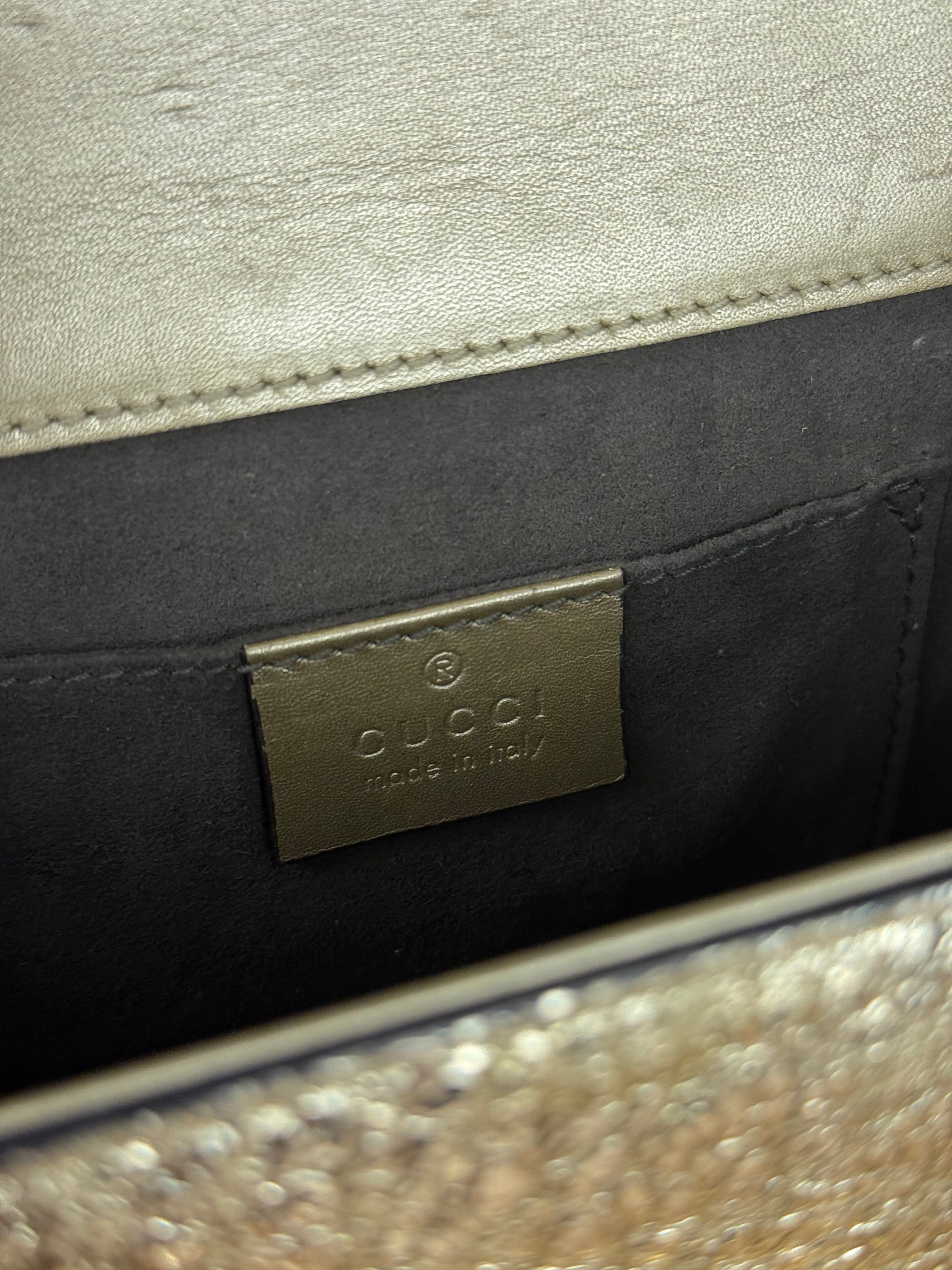 Gucci Gold Metallic Padlock Small Chain Shoulder Bag