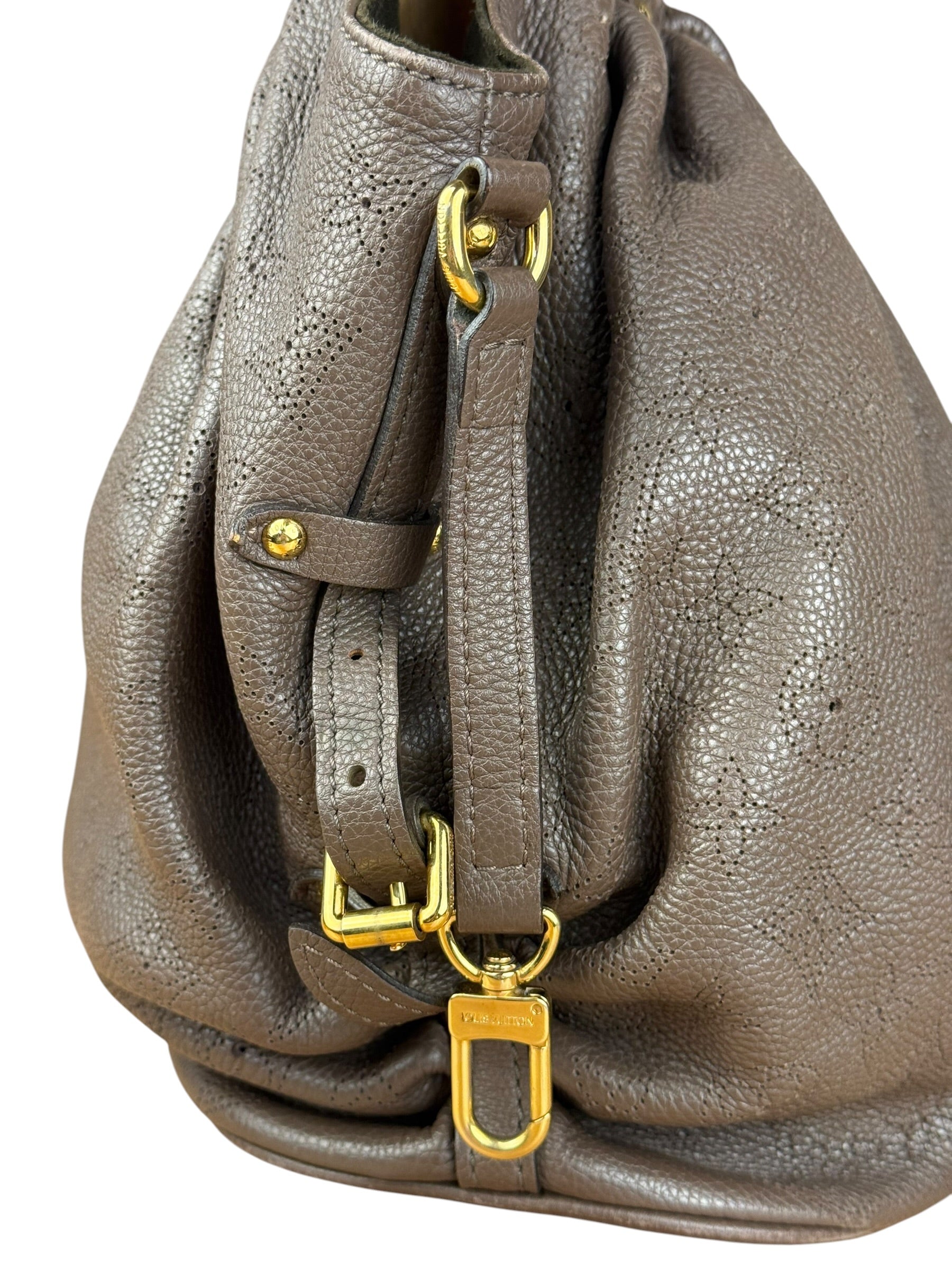 Louis Vuitton Brown Leather Mahina Hobo Bag