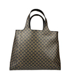 Celine Bicolor Leather Macadam Canvas Tote Bag