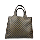 Celine Bicolor Leather Macadam Canvas Tote Bag