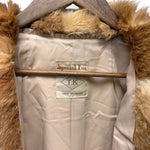 T.K Special Fur Brown/Cream Rabbit Fur Long Coat