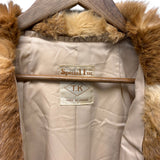 T.K Special Fur Brown/Cream Rabbit Fur Long Coat