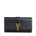 Yves Saint Laurent Black Leather Chyc Y Clutch Replacement Chain