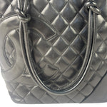 Chanel Black Quilted Leather CC Cambon Ligne Tote 2000s
