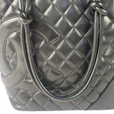 Chanel Black Quilted Leather CC Cambon Ligne Tote 2000s