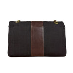Chanel Brown Vertical Stitch Two-Toned CC Double Flap Bag 90s
