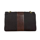 Chanel Brown Vertical Stitch Two-Toned CC Double Flap Bag 90s