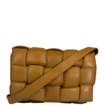 Bottega Veneta Honey Brown Leather Intrecciato Flap Bag