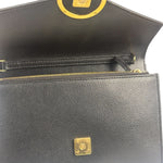 Fendi Black Leather F Envelope Wallet On Replacement Chain
