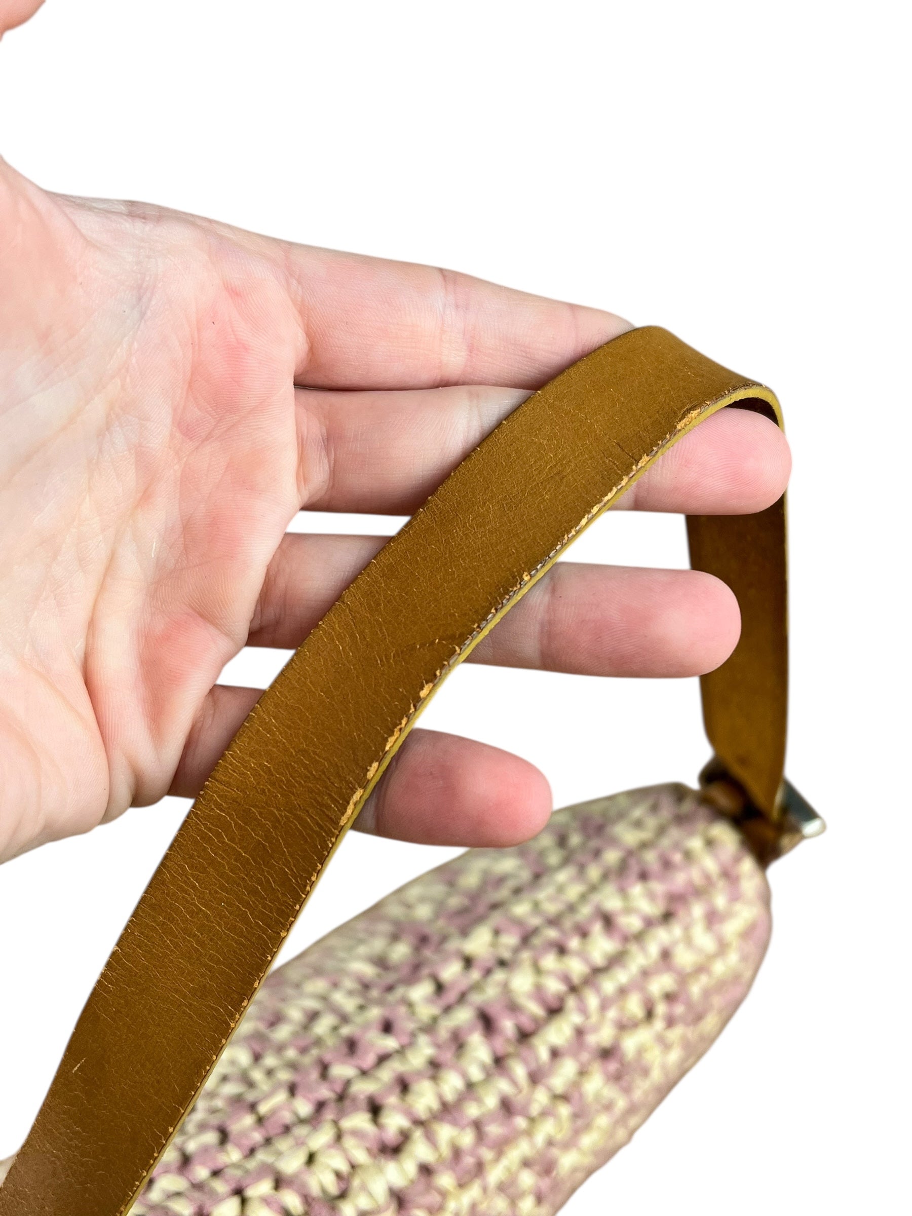 Fendi Raffia Crochet Baguette