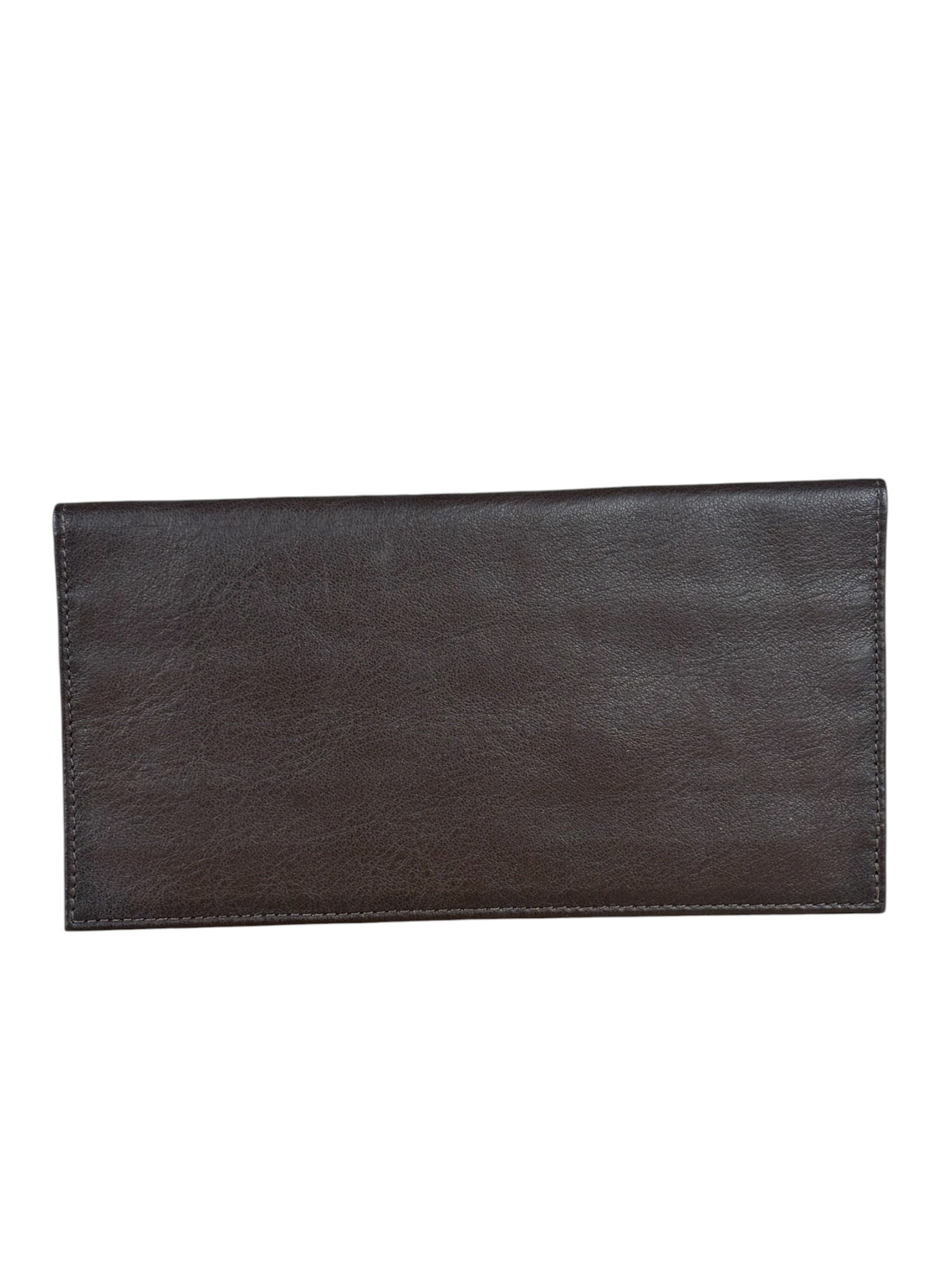 Yves Saint Laurent Vintage Brown Leather Long Bifold Wallet