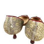 Manolo Blahnik Lizard Skin Kitten Heels