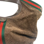 Gucci Brown Suede GG Supreme Giglio Large Tote