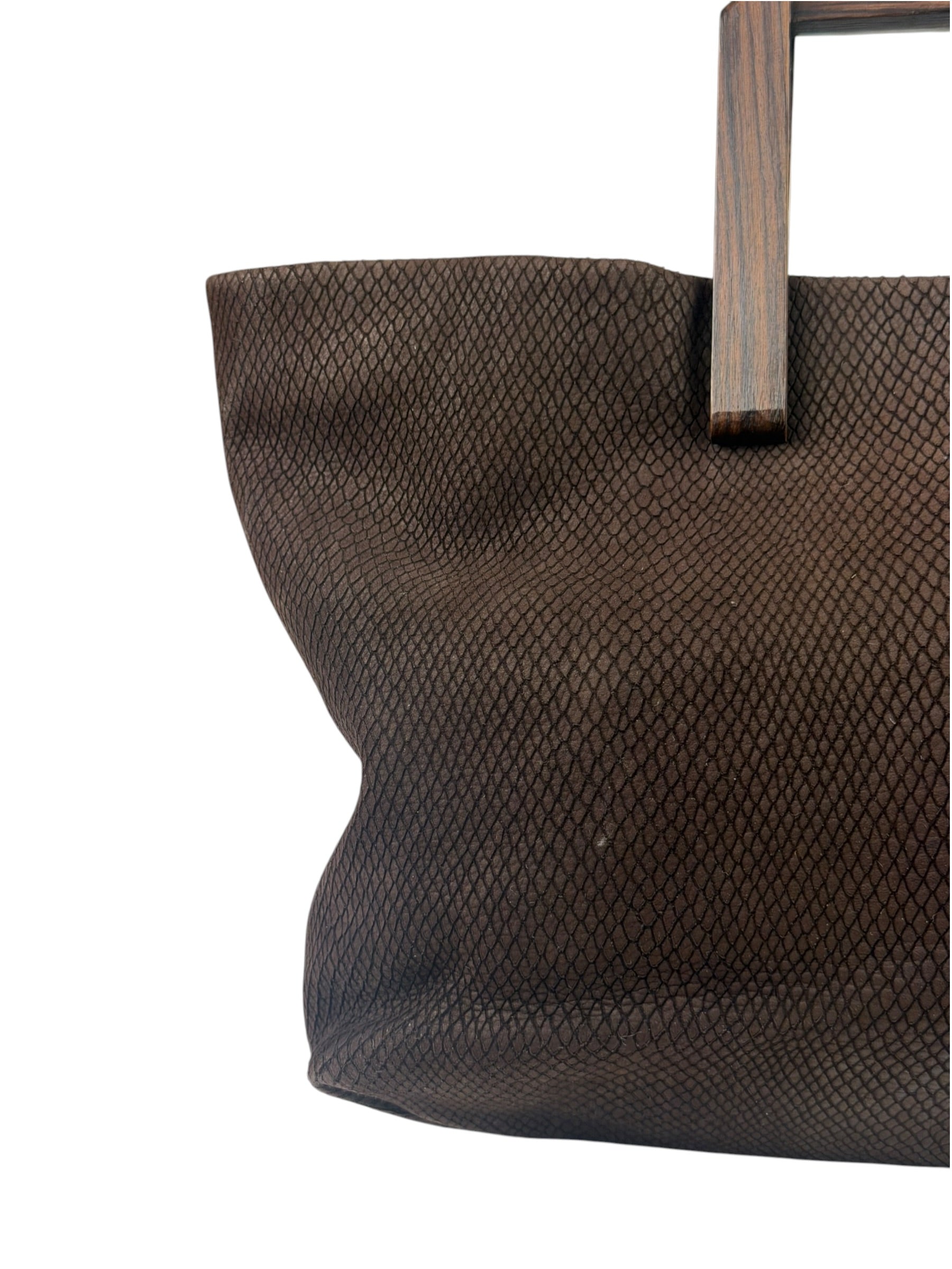 Loewe Vintage Brown Python Embossed Tote