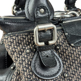 Chloe Black Tweed Leather Paddington Shoulder Bag