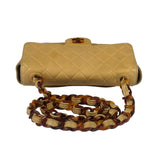 Chanel Beige Quilted Lambskin Tortoiseshell Chain Flap 1996