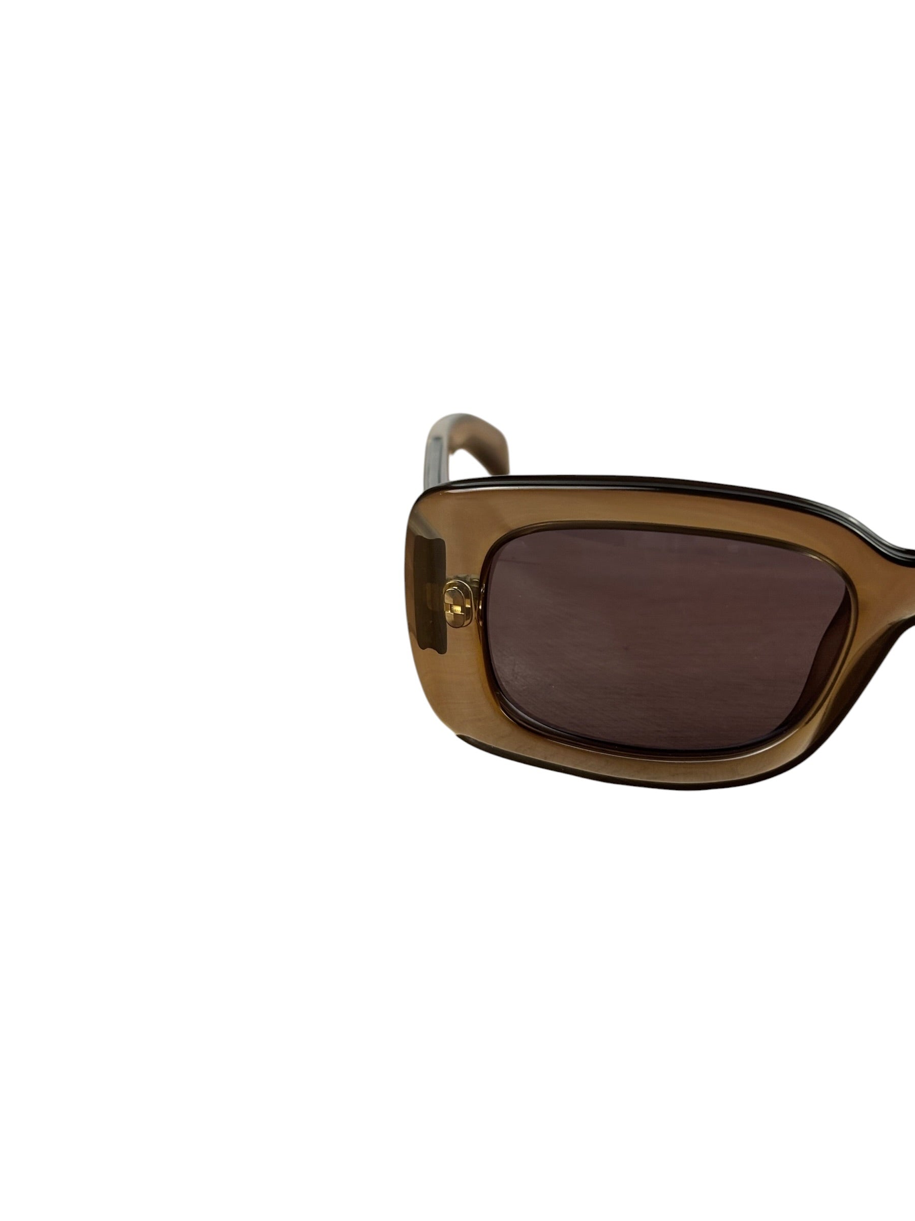 Gucci Translucent Grey Rectangular-Framed Sunglasses