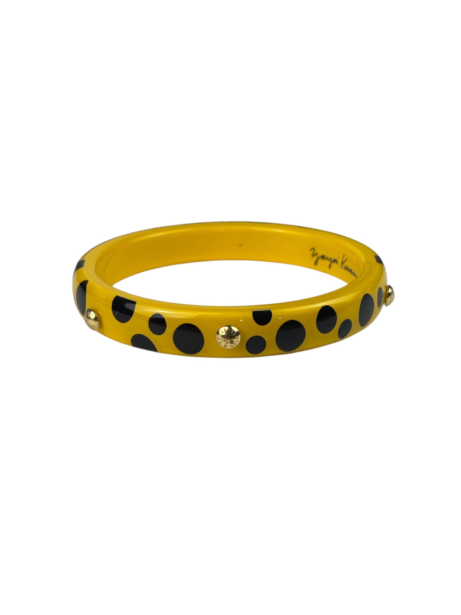 Louis Vuitton x Yayoi Kusama Yellow/Bkack Infinity Dots Acrylic Bangle