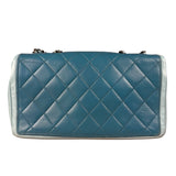 Chanel CC Two-Toned Blue Leather Flap Bag 2014