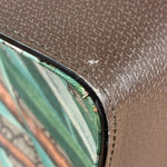 Gucci Brown Leather Trim GG Supreme Tian Vertical Tote Bag