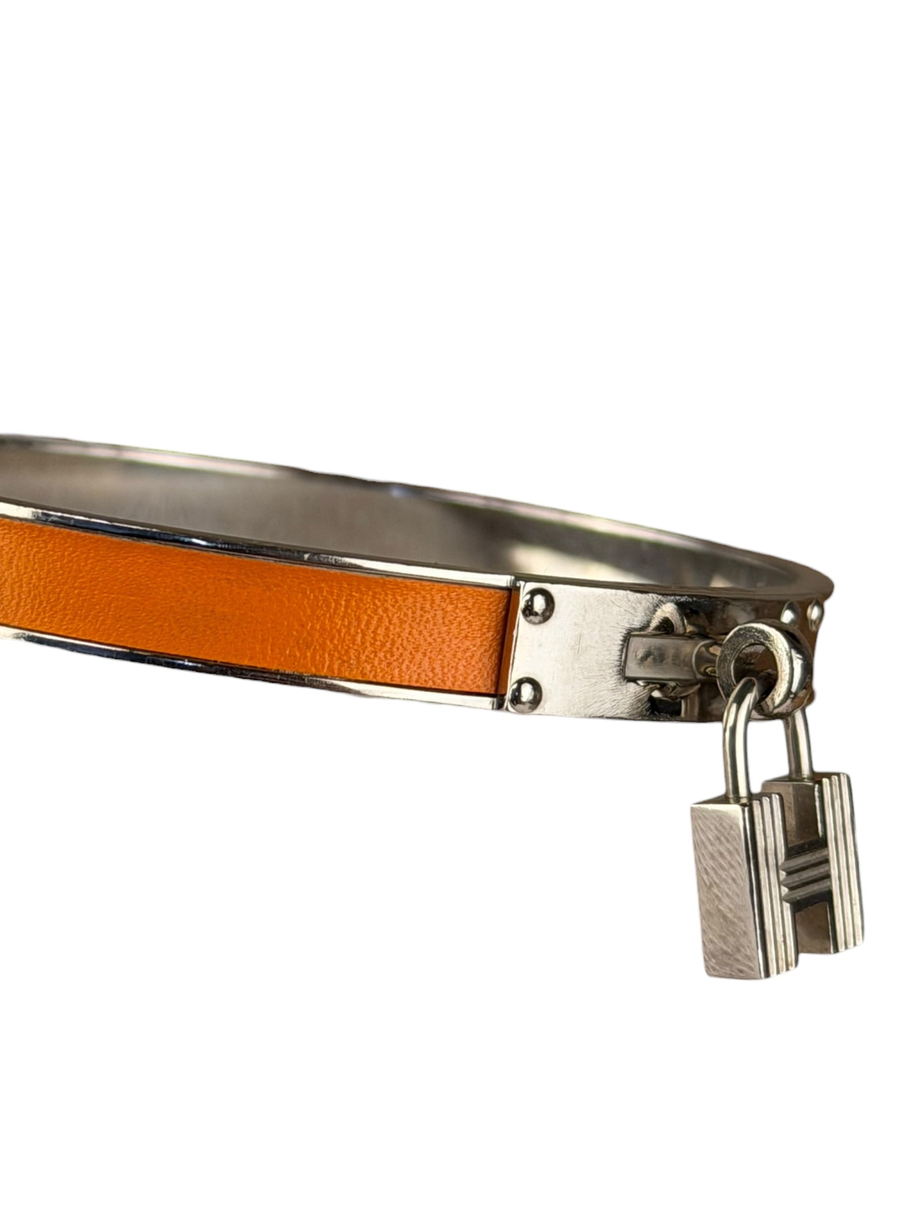 Hermes Orange Kelly H Lock Mini Clic Bracelet