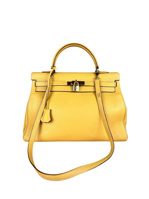 Hermes Kelly 35 Ambre Togo Gold 1997 Handbag