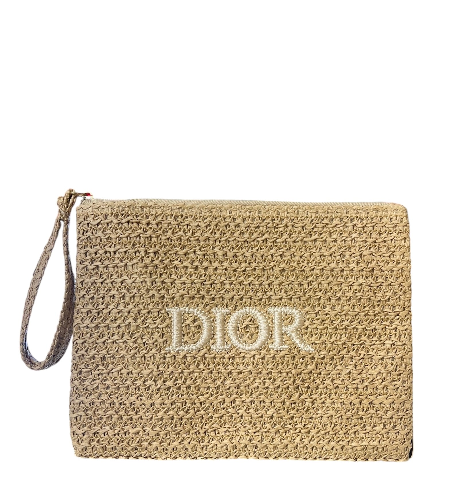 Christian Dior Beauty Raffia Woven Pouch