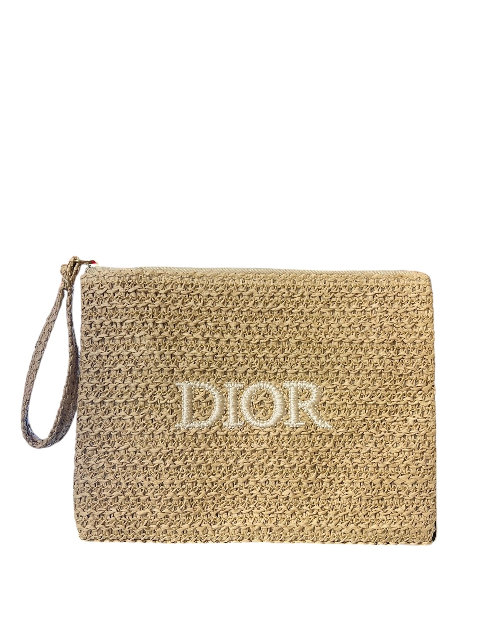 Christian Dior Beauty Raffia Woven Pouch