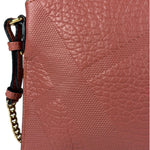 Burberry Pale Orchid Pink Leather Check-Embossed Peyton Crossbody