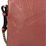 Burberry Pale Orchid Pink Leather Check-Embossed Peyton Crossbody