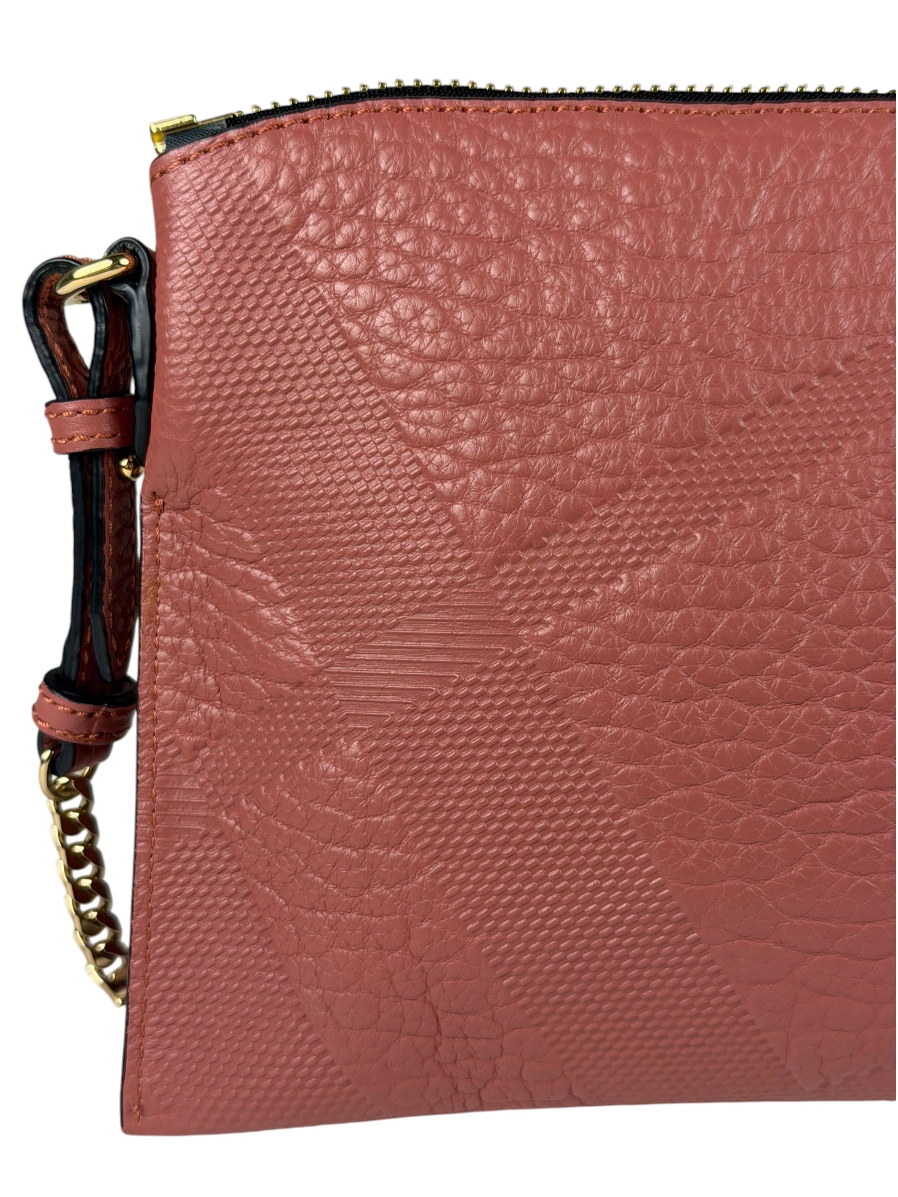 Burberry Pale Orchid Pink Leather Check-Embossed Peyton Crossbody