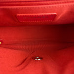 Chanel Red CC Quilted Crumpled Calfskin Flap Bag 2018