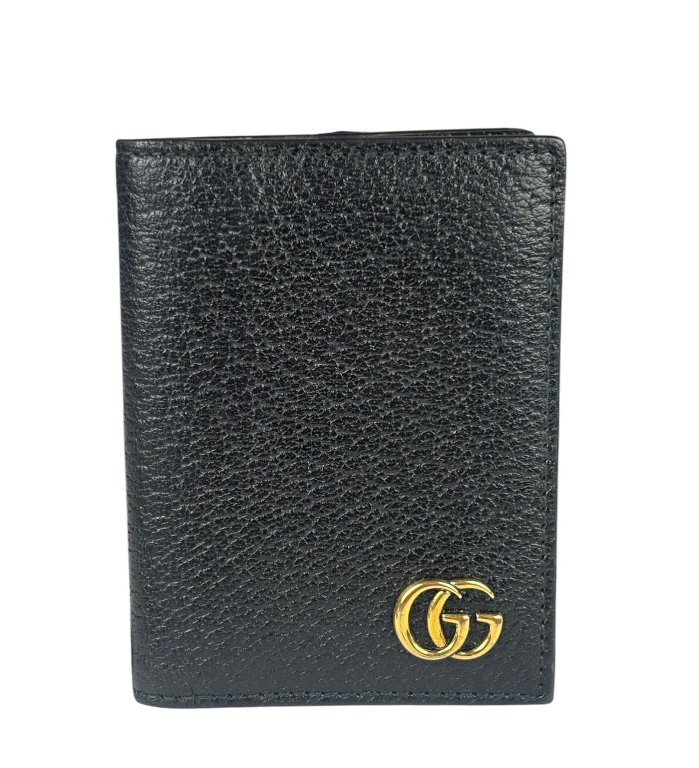 Gucci Black Leather GG Marmont Card Case