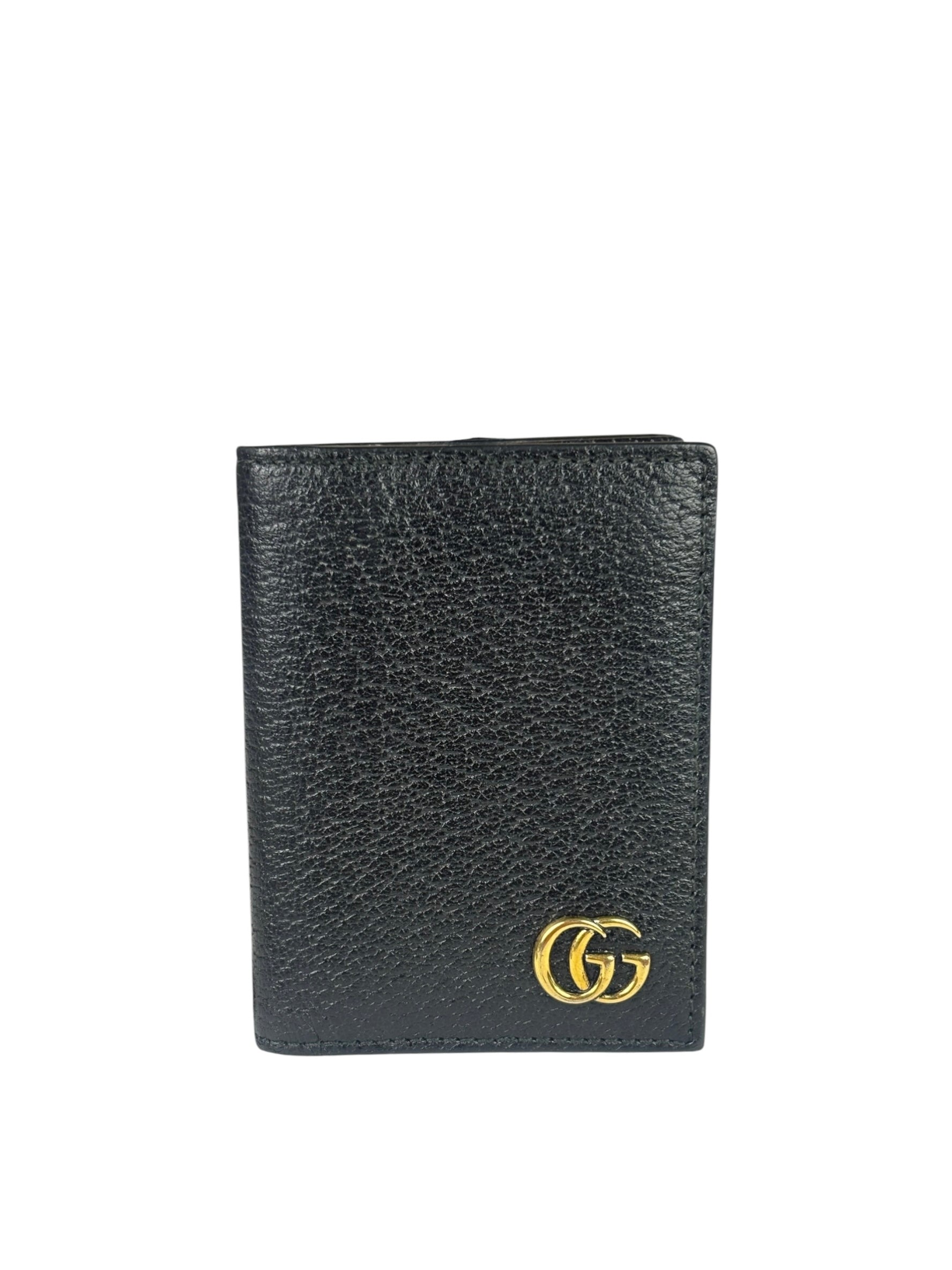 Gucci Black Leather GG Marmont Card Case