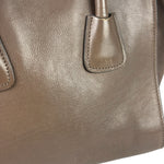 Prada Neutral Taupe Glace Calf Twin Pocket Two-Way Tote