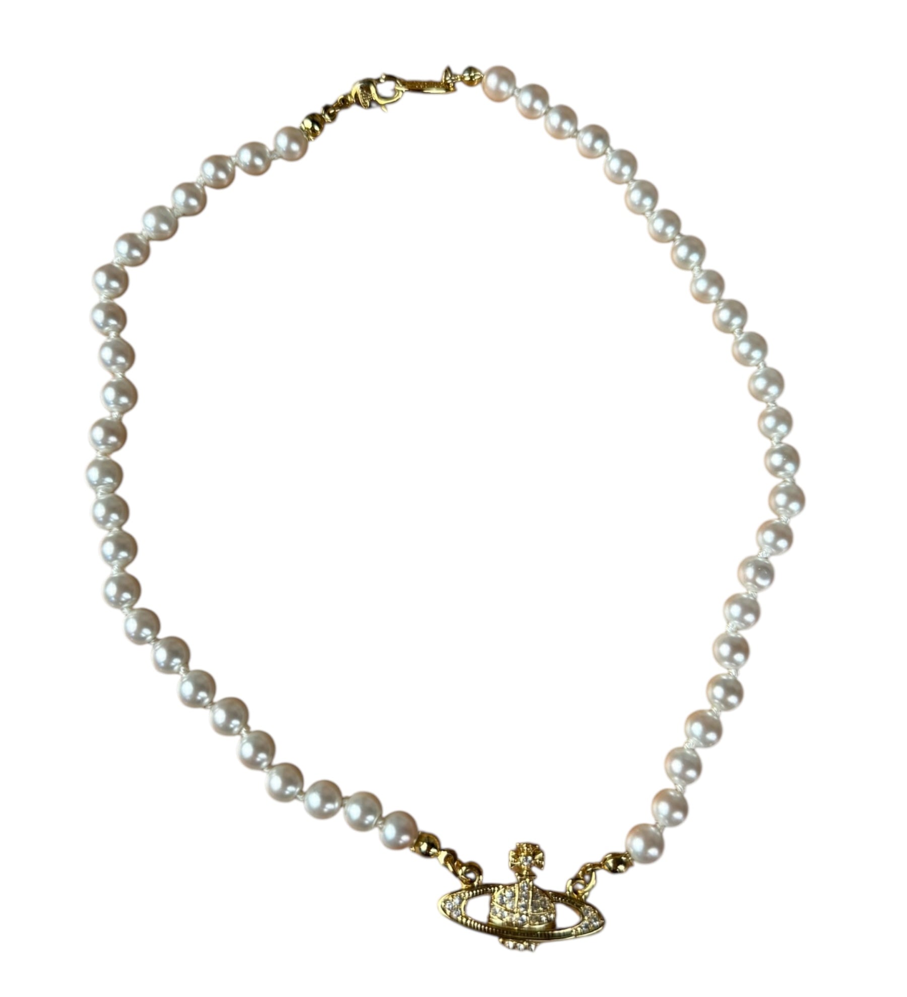 Vivienne Westwood Gold Orb Pearl Necklace