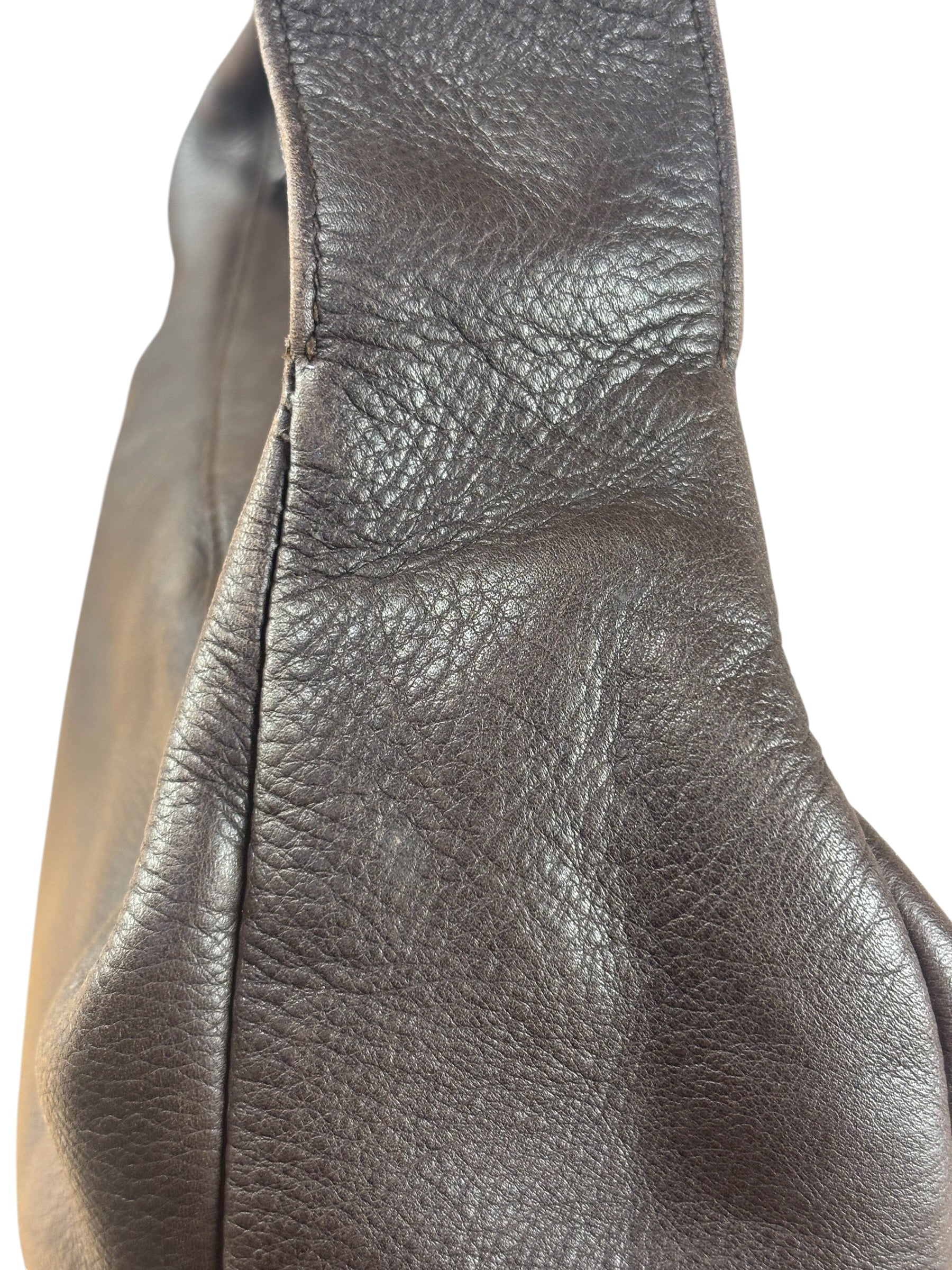 Ferragamo Vintage Brown Leather Hobo Bag