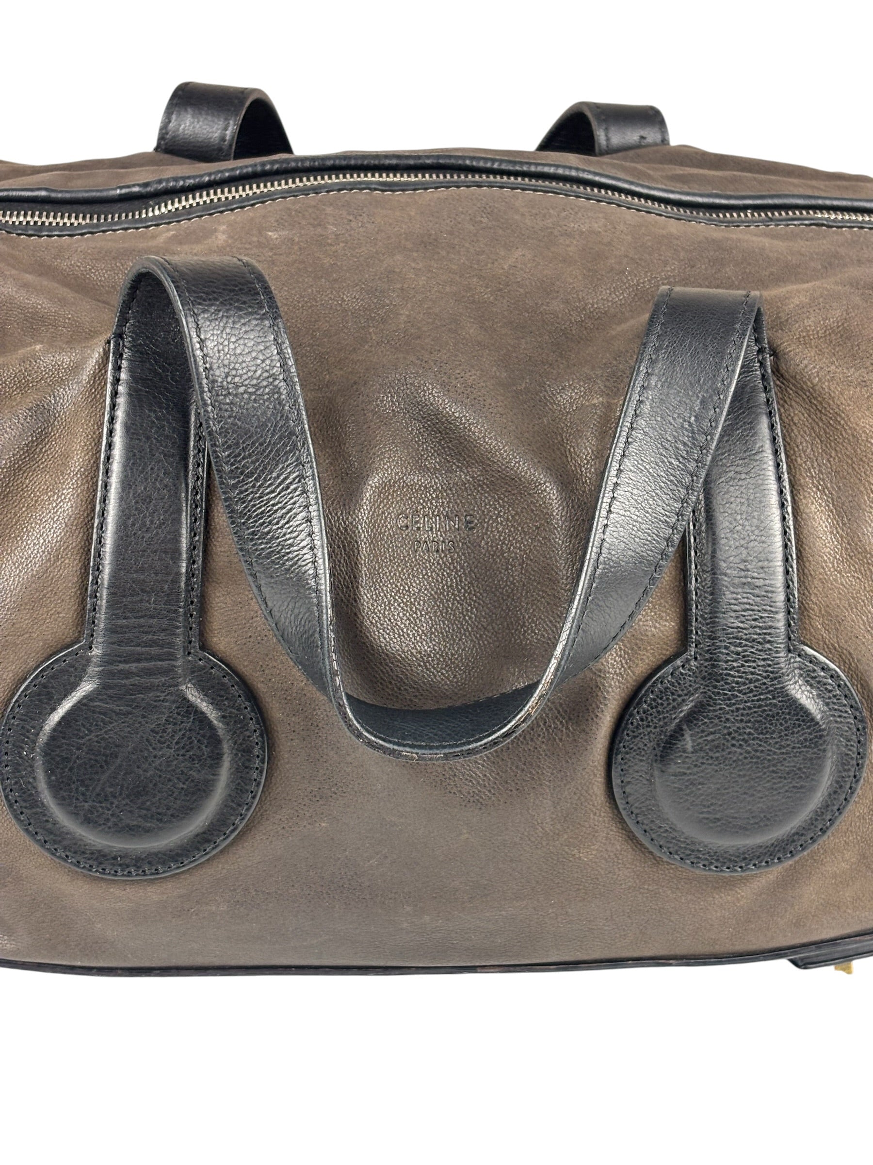 Celine Brown/Black Leather Bowling Bag