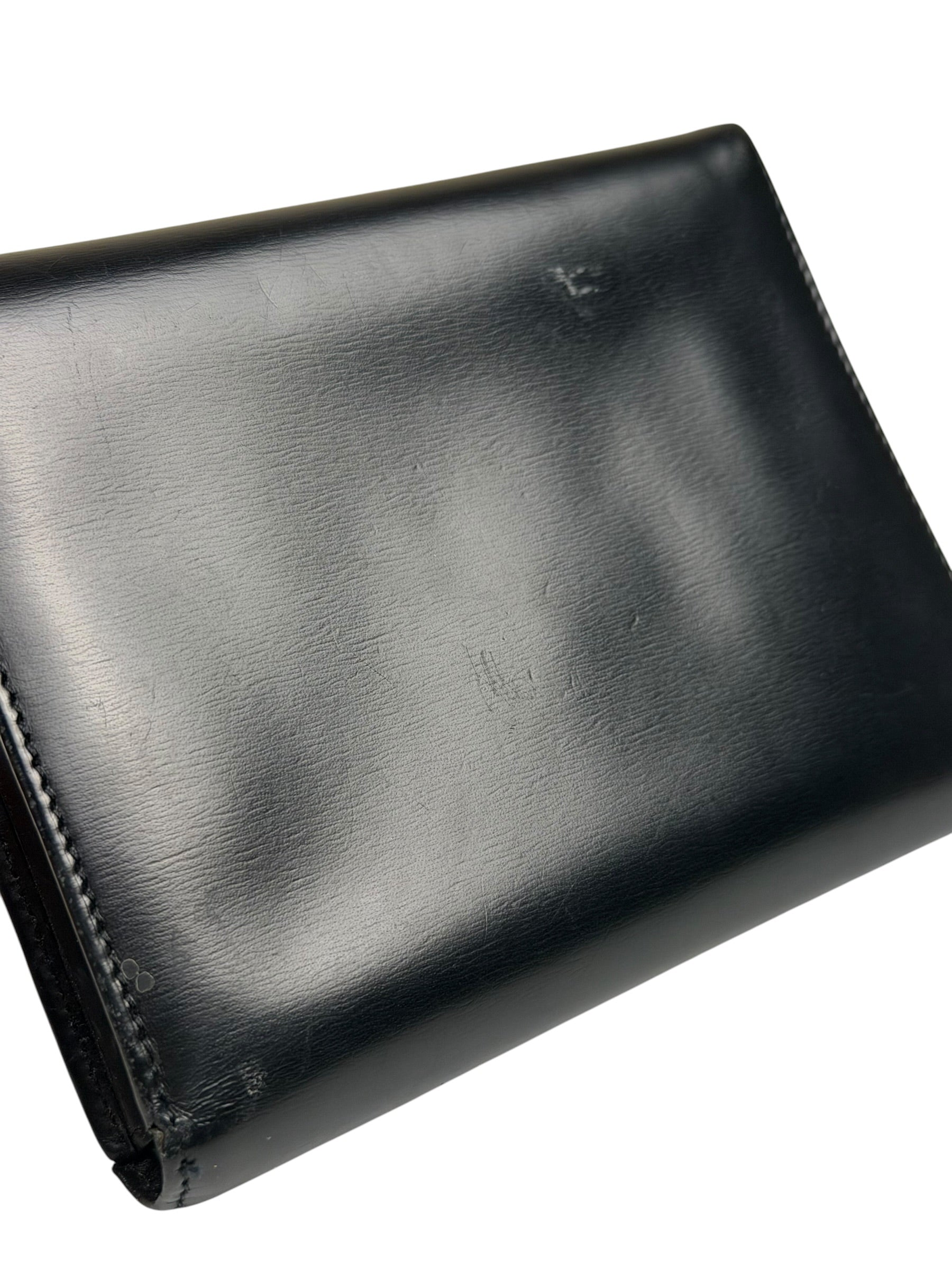 Cartier Black Leather Panther C Tri-Fold Wallet