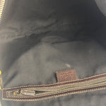 Gucci Black/Brown Leather Trim Half-Moon Hobo Bag