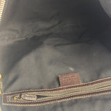 Gucci Black/Brown Leather Trim Half-Moon Hobo Bag