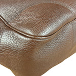 Prada Rich Brown Vitello Daino Sound Lock Satchel Shoulder Bag